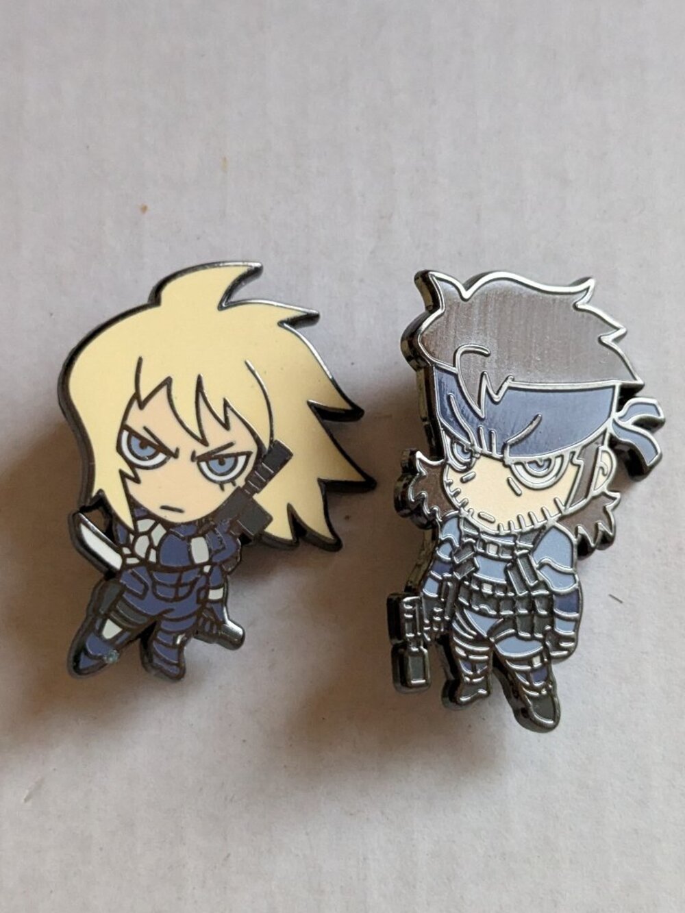 Lot (2) Metal Gear Solid 2 Snake & Raiden Konami Fangamer Enamel Pins